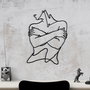 Wallity Felicidad Escultura de Pared Negra de Metal